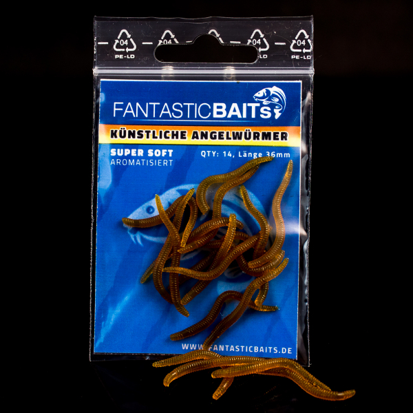 Braune künstliche Angelwürmer Mistwurm Rotwurm Kunstköder Angelwurm Angeln Köder Aroma