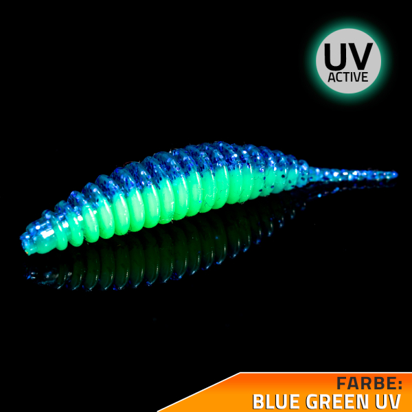 Kunstköder Rib-Worm Blue Green UV Shrimp