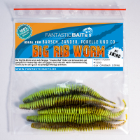 Big Worms Wurm gerippt Angelköder Brown Flakes Knoblauch