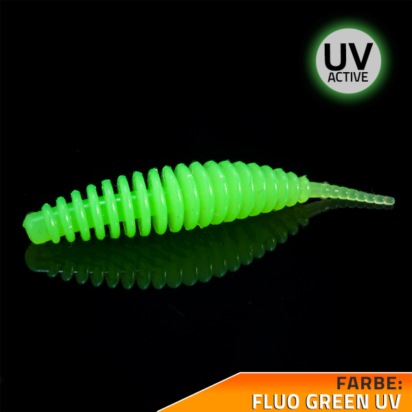 Kunstköder Rib-Worm Fluo Green UV Flusskrebs