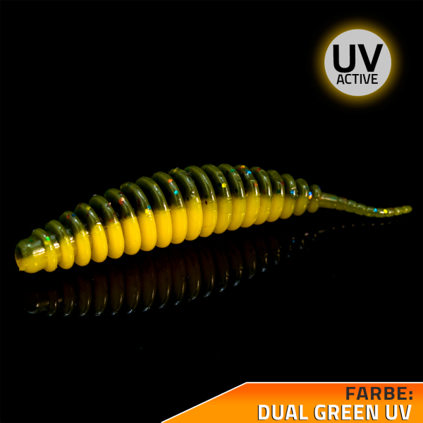 Kunstköder Rib-Worm Dual Green UV Flusskrebs